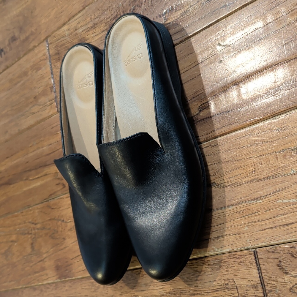 Dansko Lexie Mule Black Leather Slip-On Loafers - Picture 4 of 9